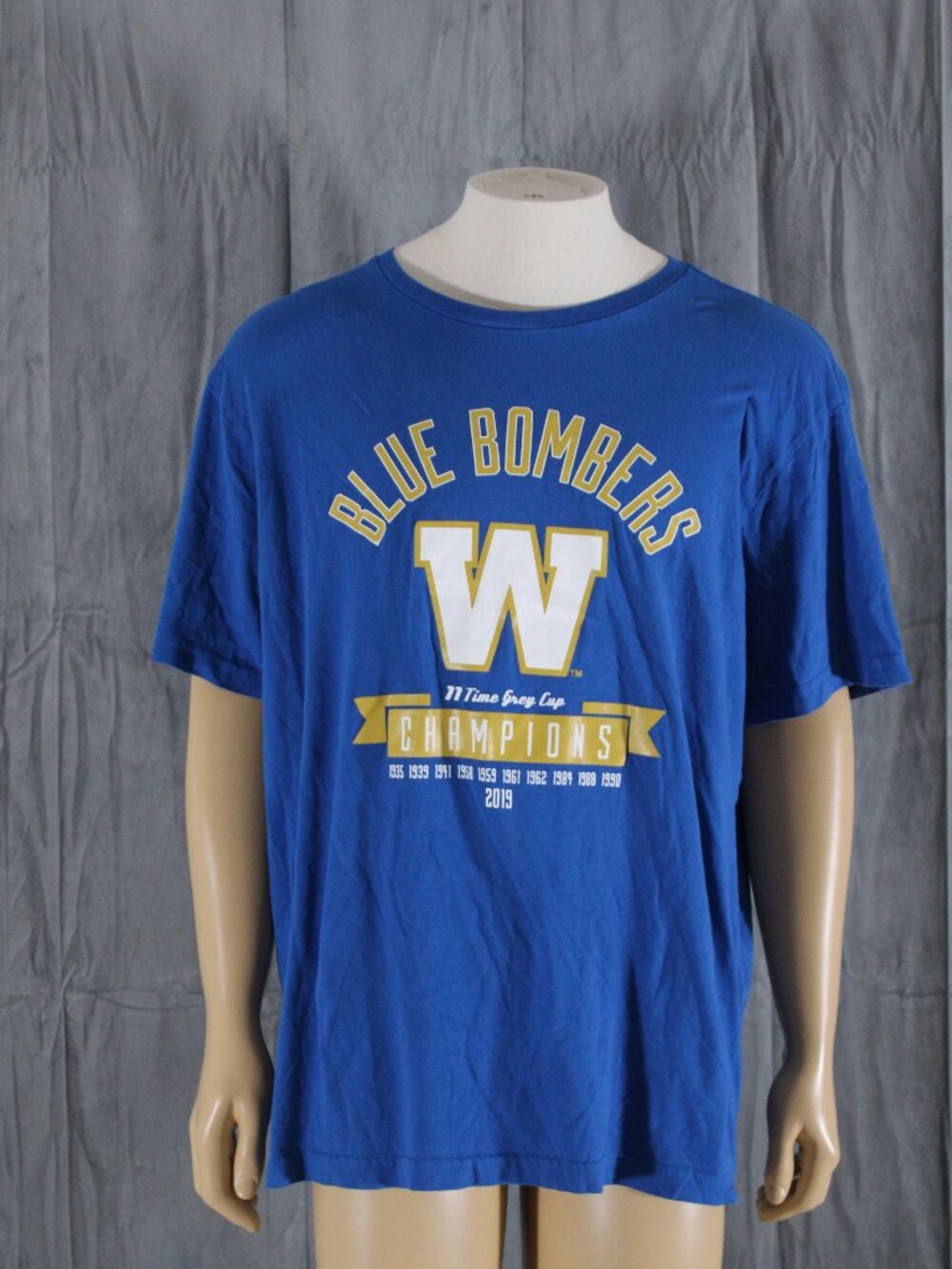 Winnipeg Blue Bombers Shirt - 2019 11x Grey Cup Champions - Men's 2XL